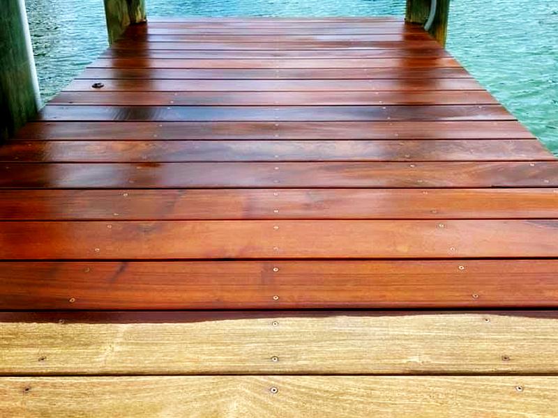 IPE deck and dock staining project