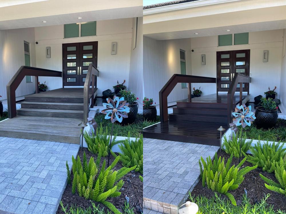 IPE Wood Entryway Cleaning in Longboat Key, FL