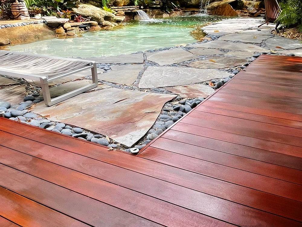 Staining your dock or desk is a great way to protect the wood from weathering and give it a fresh look.